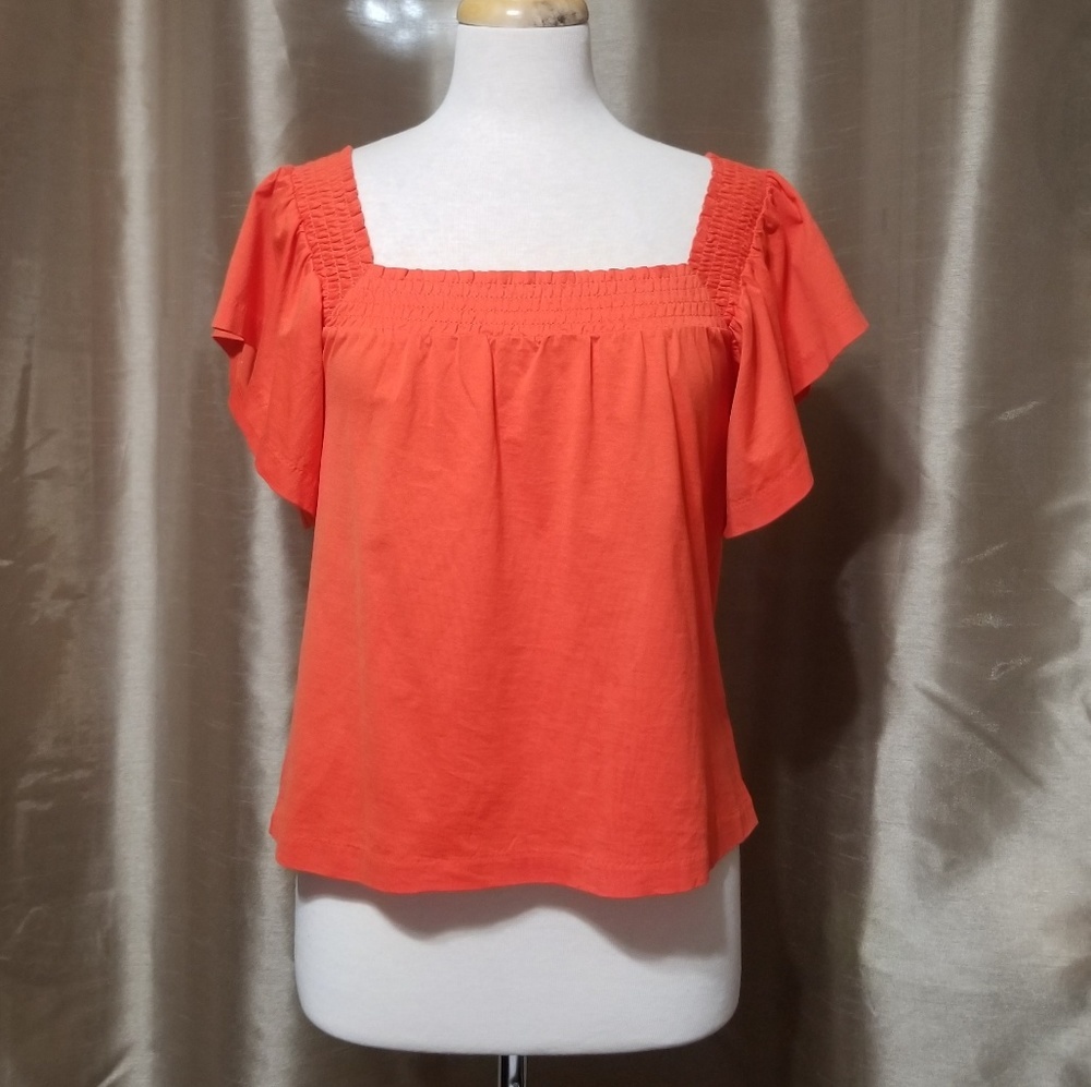 J CREW Off the Shoulder Women's Orange Top